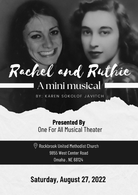 Poster for "Rachel and Ruthie: A mini musical" at Rockbrook United Methodist Church.